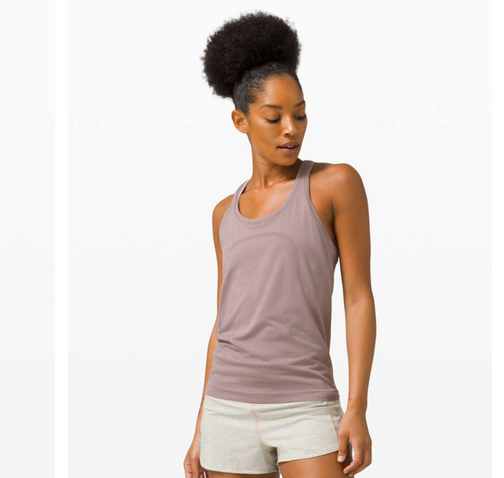 Lululemon Swiftly Racerback Race length light pink/mauve/heathered, Sz 6